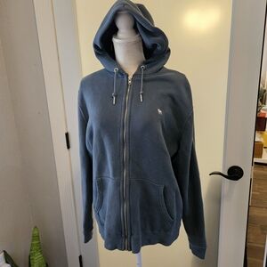 Abercrombie & Fitch Men's Zip-Up Blue Sweater